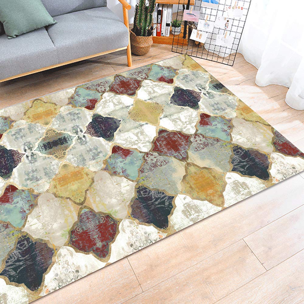 3D Geometric Carpet - Rectangular Floor Mat for Living Room, Bedroom & Coffee Table - Non-Slip Home Decor Rug (75x80cm) - Perfect for Modern Homes, Apartments and Office Spaces