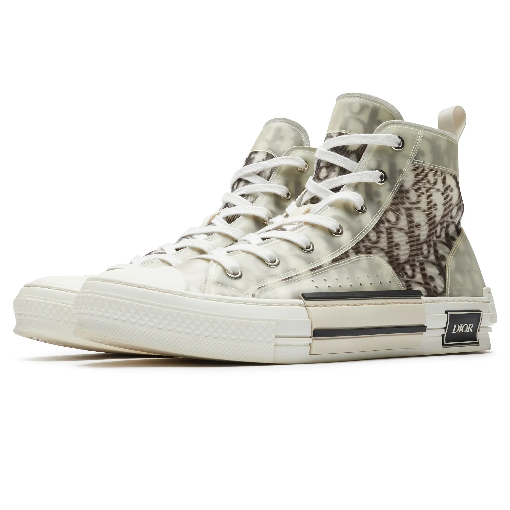 Authentic Pre-Owned Dior B23 Oblique High-Top White Sneakers - Luxury Designer Shoes for Men & Women | Perfect for Casual Wear, Street Style & Fashion Outfits
