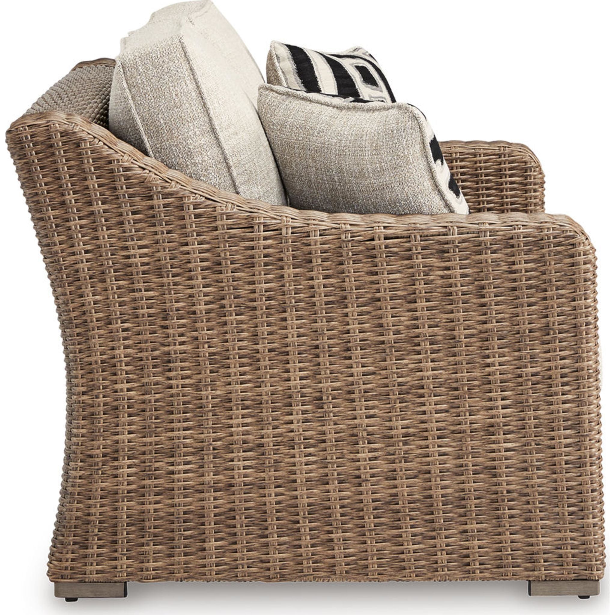 Beachcroft Outdoor Loveseat with Cushion - Water-Resistant Beige Patio Furniture for Garden, Poolside & Backyard Relaxation