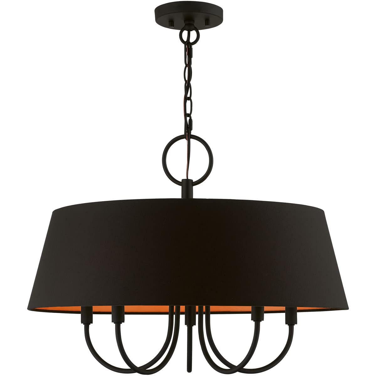 Livex Lighting 51355-04 Palma Black Pendant Chandelier - Modern Ceiling Light Fixture for Dining Room, Kitchen Island & Bedroom Decor