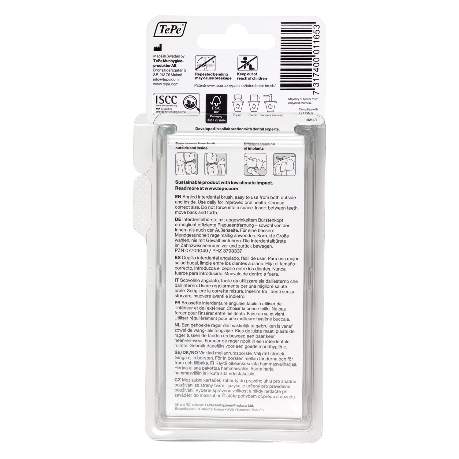 TePe Angled Interdental Brushes - Pack of 6 | Professional Dental Cleaning Tools for Plaque Removal | Perfect for Braces, Bridges & Tight Gaps | At-Home & Travel Oral Care Solution