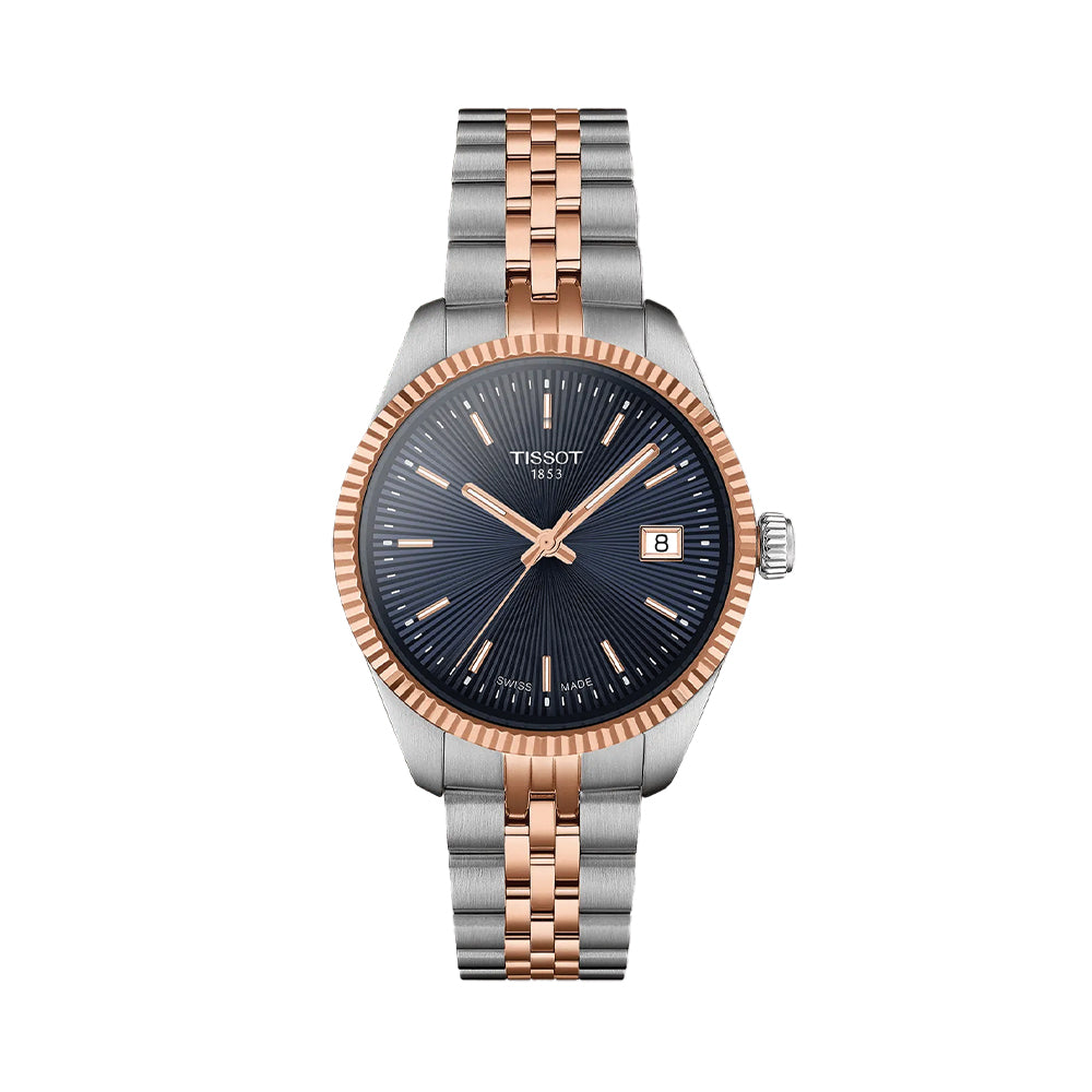 Ballade Quartz 34mm Blue Dial Two-Tone Stainless Steel Bracelet Watch - Perfect for Business, Casual & Formal Occasions