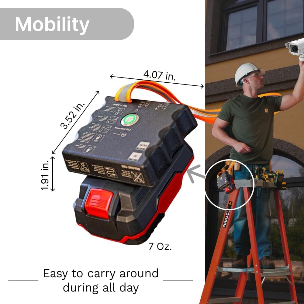 Portable COMBO (Passive 24v/50v & Active af/at) PoE Injector for Bosch/Makita Battery - Battery Powered Gigabit Ethernet Adapter with 50W Power Supply | Ideal for Outdoor Security Cameras, Wireless Access Points & IoT Devices