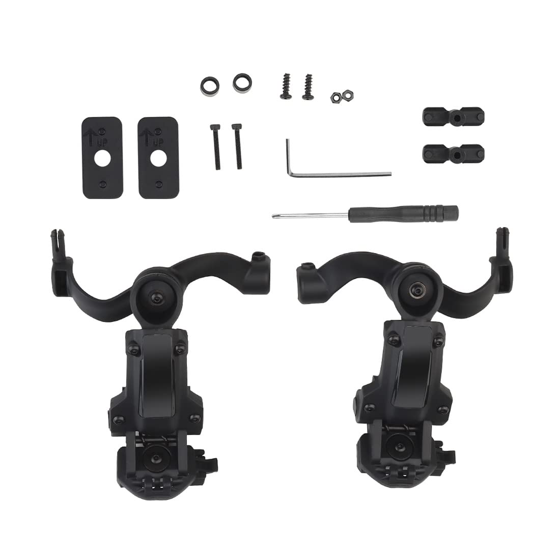 Tactical Helmet ARC Rail Adapter - Multi-Angle Rotating Headset Bracket for Military & Airsoft Headphones | Perfect for Combat Training, Shooting Range & Outdoor Activities