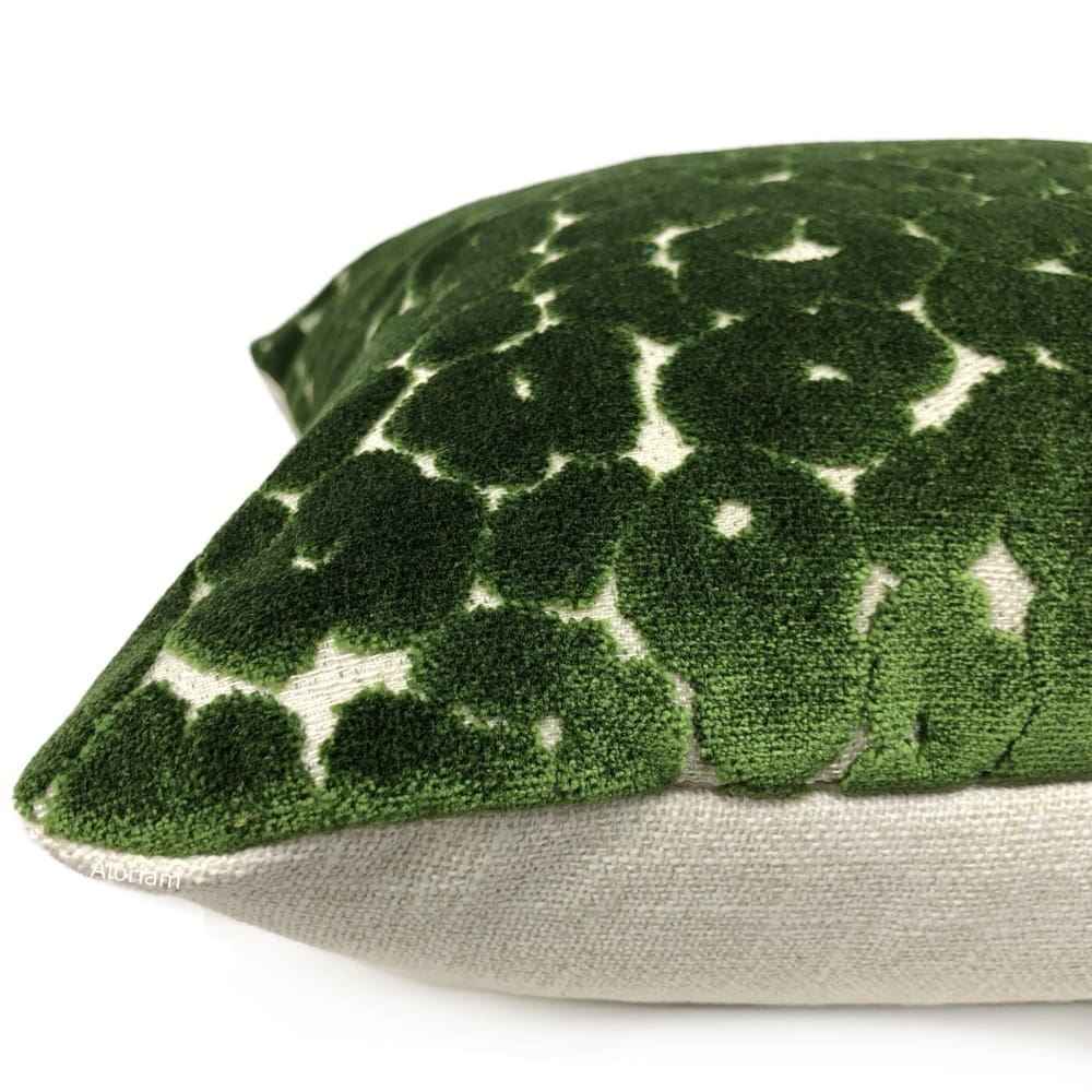 Phoebe Spinach Green Leopard Print Velvet Pillow Cover - Soft Decorative Throw Pillow Case (Fabric by the Yard Available) - Perfect for Living Room Sofa, Bedroom Decor & Cozy Home Accents