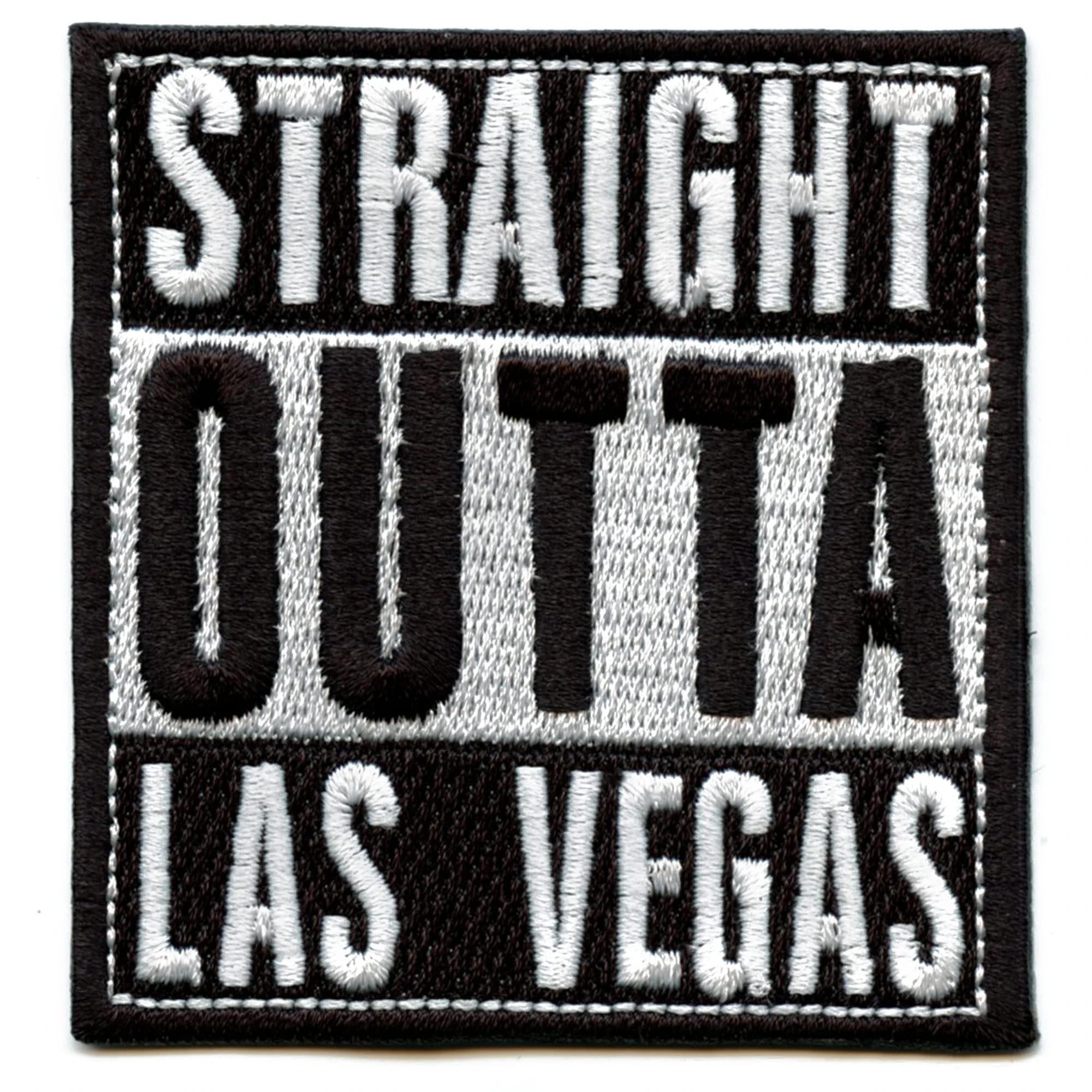 Straight Outta Las Vegas Embroidered Iron On Patch for Jackets, Hats & Bags - Cool DIY Sewing Applique for Clothing Customization