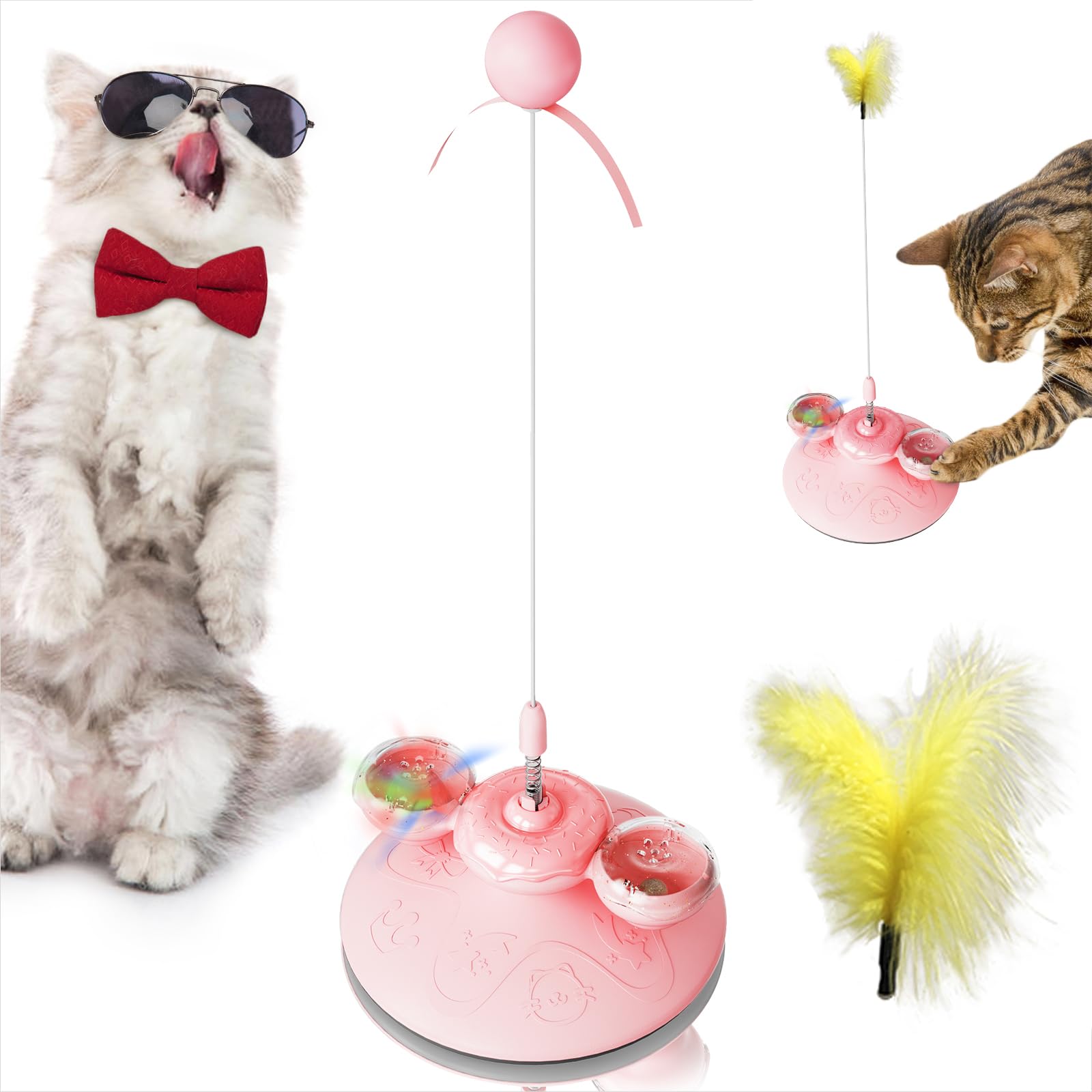 Interactive Windmill Cat Toys with Catnip - LED Light Ball Kitten Toys for Indoor Cats, Fun Exercise & Kicker Toys for All Breeds - Perfect Gift for Bored Cats | Playtime, Training & Stress Relief