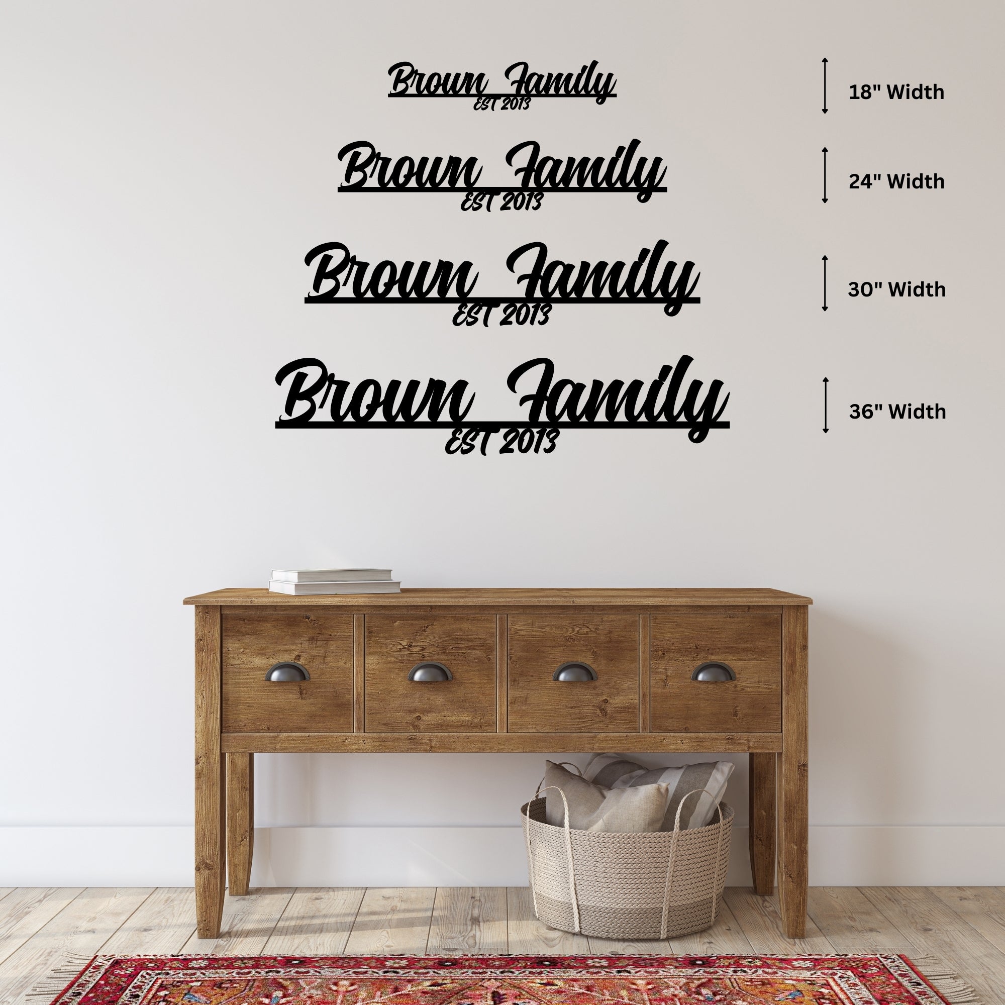 Personalized Metal Family Wall Sign - Custom Engraved Home Decor for Living Room, Bedroom & Entryway - Elegant Housewarming Gift for New Homeowners