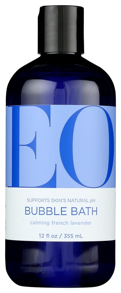 EO Products Bubble Bath Serenity French Lavender with Aloe - 12 Fl Oz (Pack of 1) - Relaxing Aromatherapy Bath for Stress Relief & Better Sleep