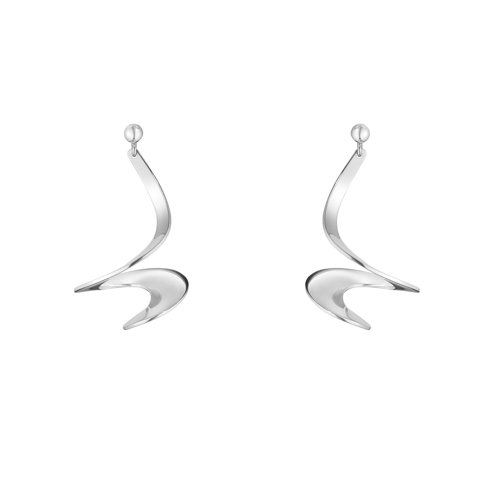 Georg Jensen MOEBIUS Sterling Silver Drop Earrings for Women - Elegant Dangle Earrings for Party, Wedding & Evening Wear - 10009341