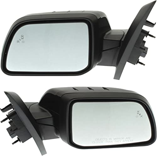 Power Heated Side Mirrors with Signal Light & Blind Spot Monitor for Ford Edge 2011-2014 - Driver & Passenger Memory Mirrors with Puddle Lamp | Perfect for Winter Driving & Night Visibility