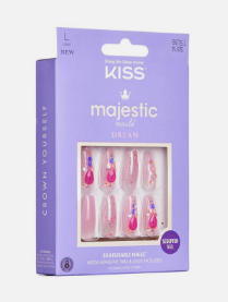 Kiss Majestic Press-On Nails - Glamorous Fake Nails for Women - Easy to Apply & Reusable - Perfect for Parties, Weddings & Special Occasions