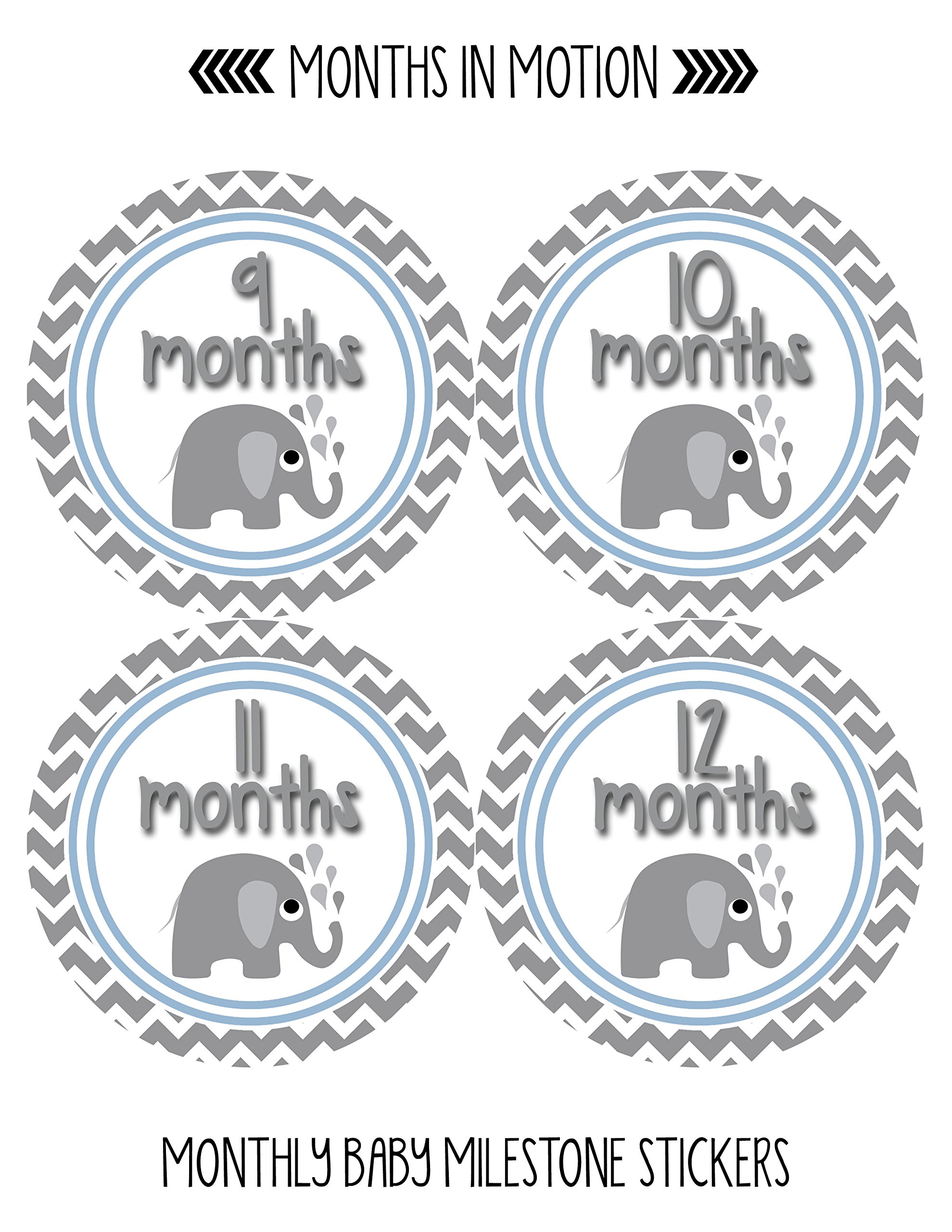 Baby Monthly Milestone Stickers for Newborn Boys - Adhesive Photo Props for First Year Memories - Perfect for Baby Photo Shoots, Scrapbooking & Nursery Decor