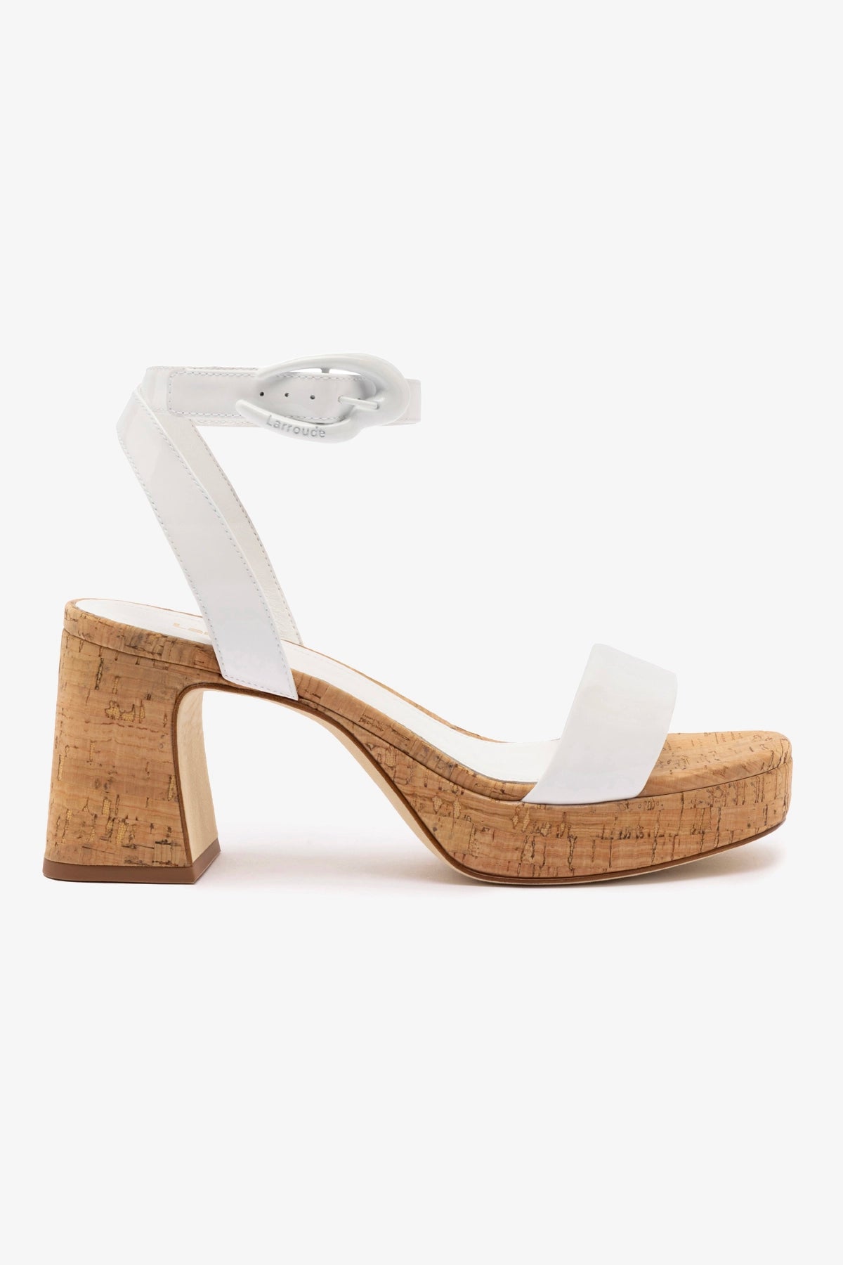 Dolly Verona Low Sandal Women's Shoes - White Patent Leather & Natural Cork Wedge Sandals for Summer, Beach, Wedding, and Casual Outfits