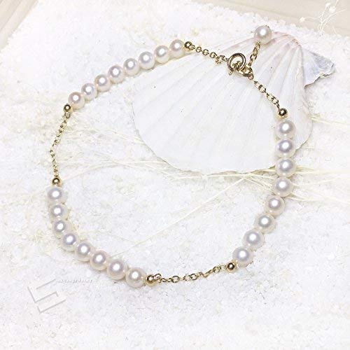 AAA Grade Delicate Cultured Pearl Anklet with 14K Gold Filled Clasp - Elegant Pearl & Gold Ankle Bracelet for Women - Perfect for Weddings, Parties & Special Occasions