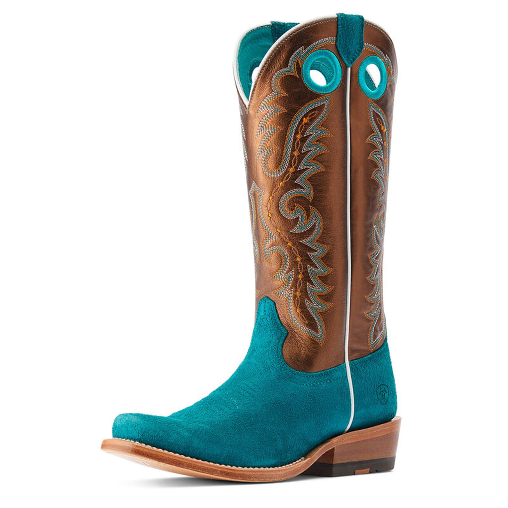 Ariat Women's Turquoise and Gold Futurity Boon Boots - Western Cowgirl Riding Boots for Country Dance & Horseback Riding