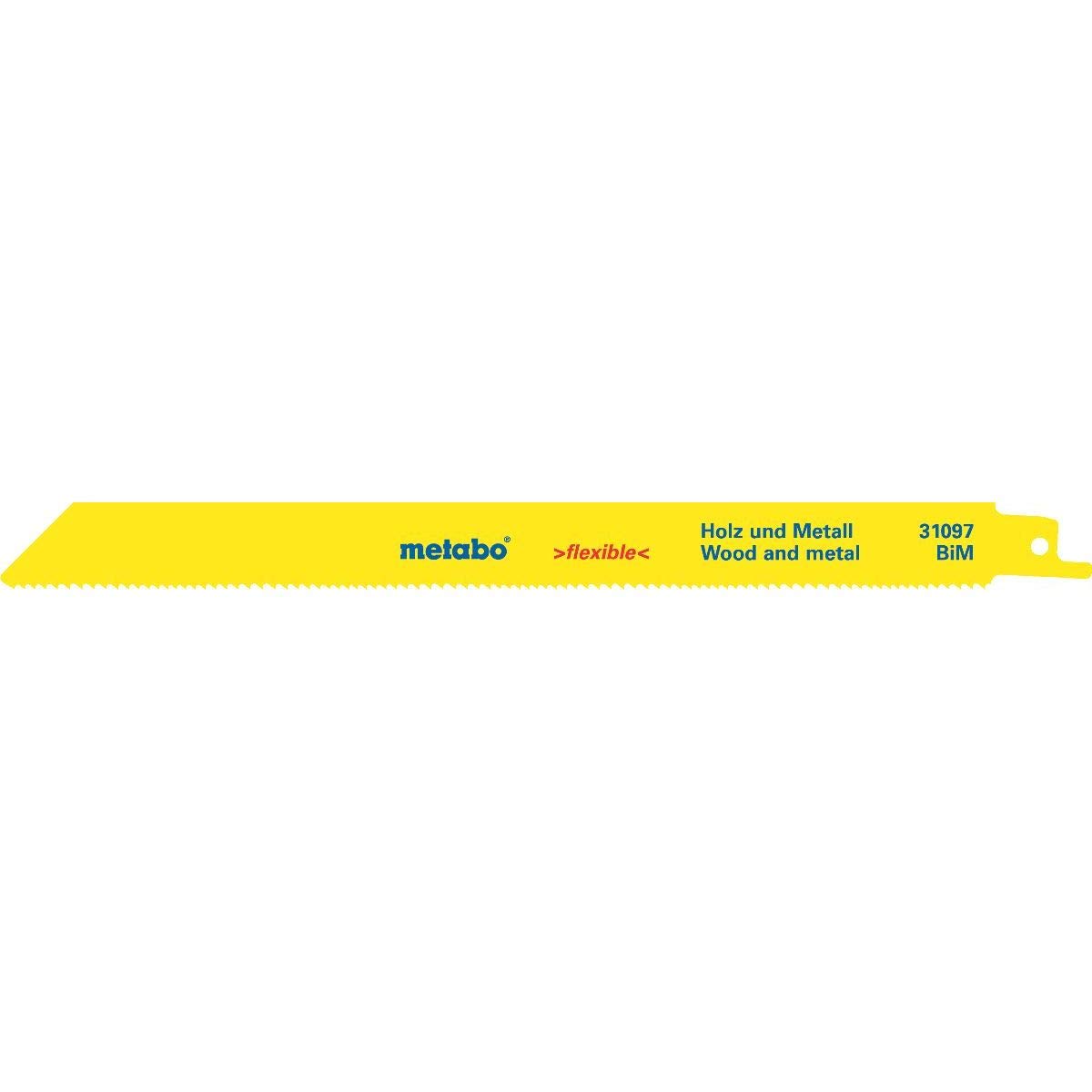 Metabo 631495000 5-Piece Sabre Saw Blades Set S1122VF - High-Performance Green Blades for Wood, Metal & Plastic Cutting - Perfect for DIY Projects, Construction & Home Renovations