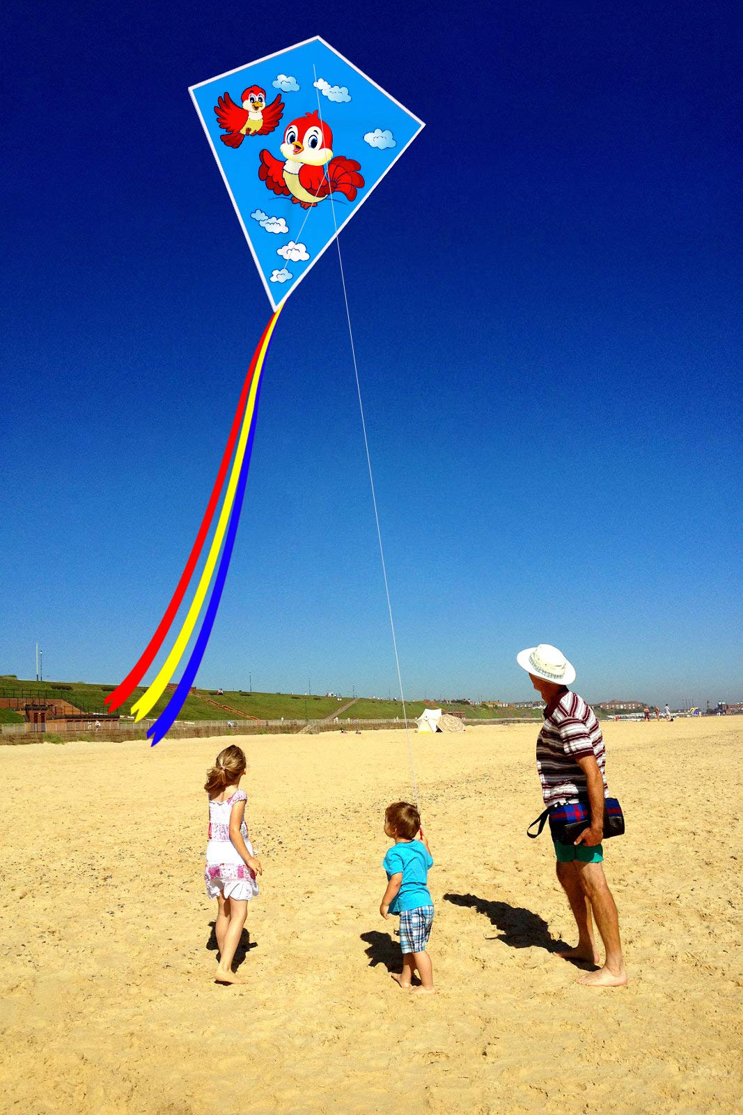DIY Blank Painting Kite Kit for Kids & Adults - White Diamond Single Line Kite with Handles & Strings - Bulk Kite Making & Decorating Party Supplies - Perfect for Outdoor Activities, Family Fun, Art Projects & Birthday Parties
