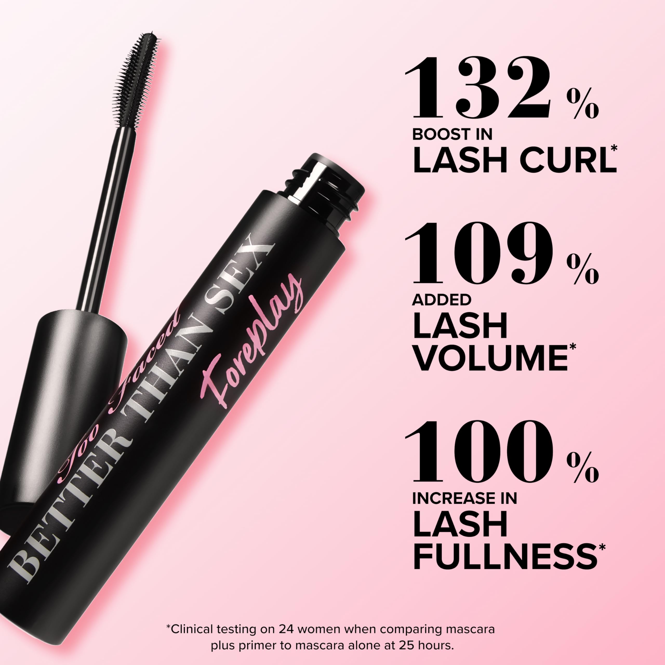 Too Faced Better Than Sex Foreplay Mascara Primer - Long Lasting Volumizing Lash Enhancer for Dramatic Eye Makeup | Perfect for Date Night & Special Occasions