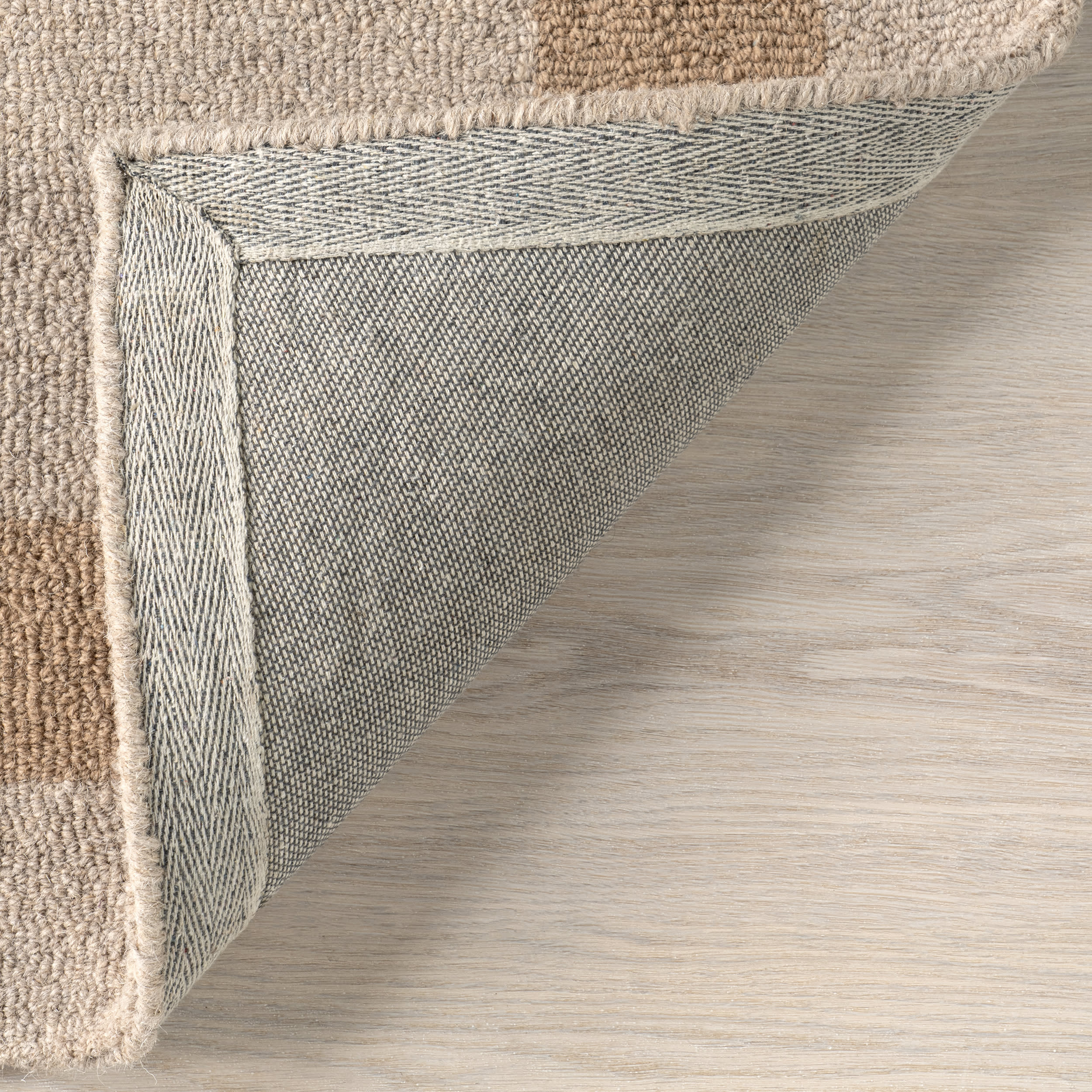 Gino Two-Tone Beige Wool Rug with Border - Soft & Durable for Living Room, Bedroom, or Office Decor
