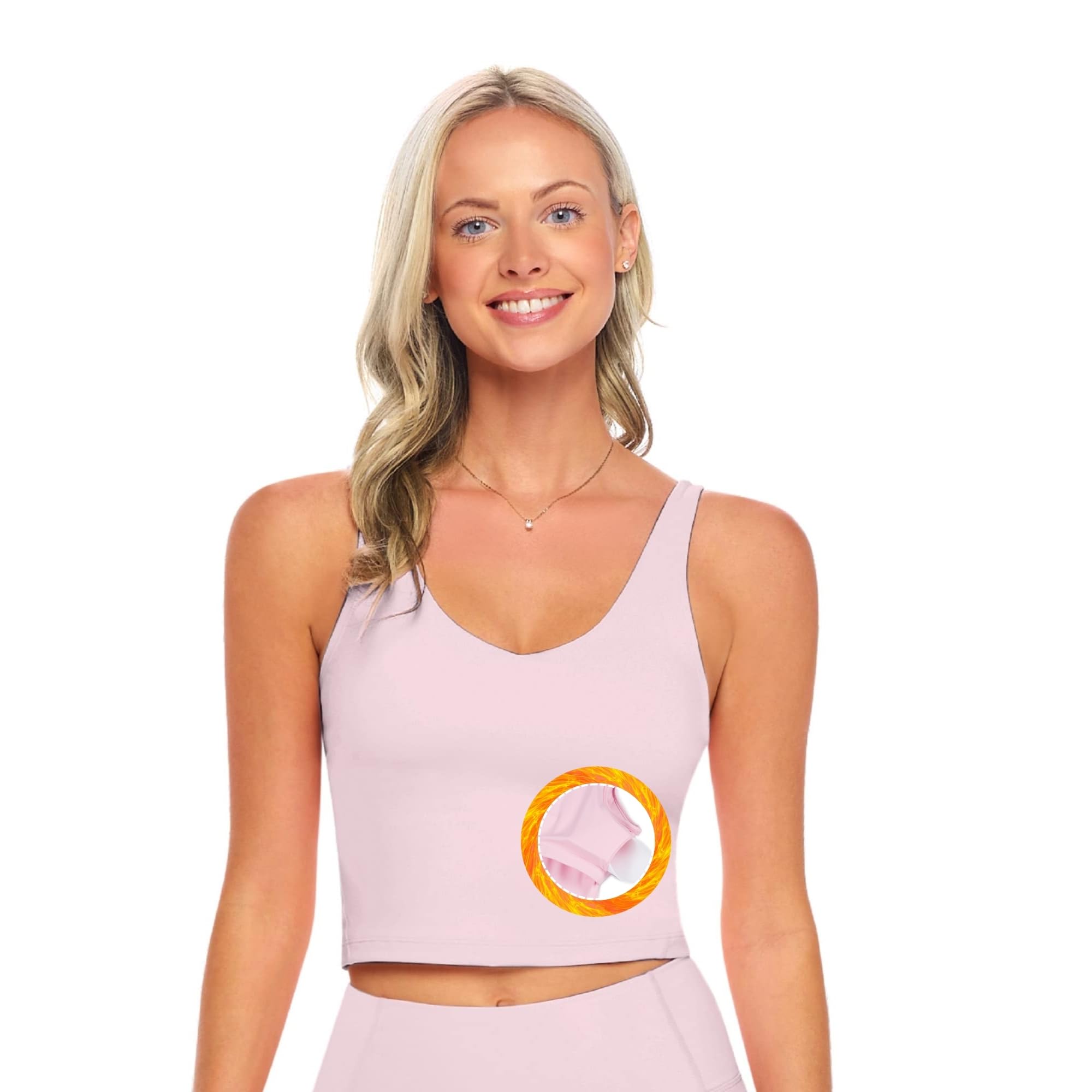 Women's Yoga Top & Sports Bra Set - M&M Scrubs Wirefree Longline Padded Medium Support Workout Bra with 5 Exercise Resistance Bands for Yoga, Pilates & Home Fitness