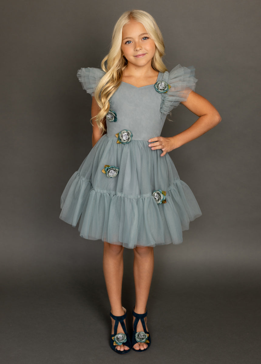 Elain Dress in Dusty Teal - Elegant Women's Midi Dress for Casual & Formal Occasions | Perfect for Weddings, Parties & Office Wear