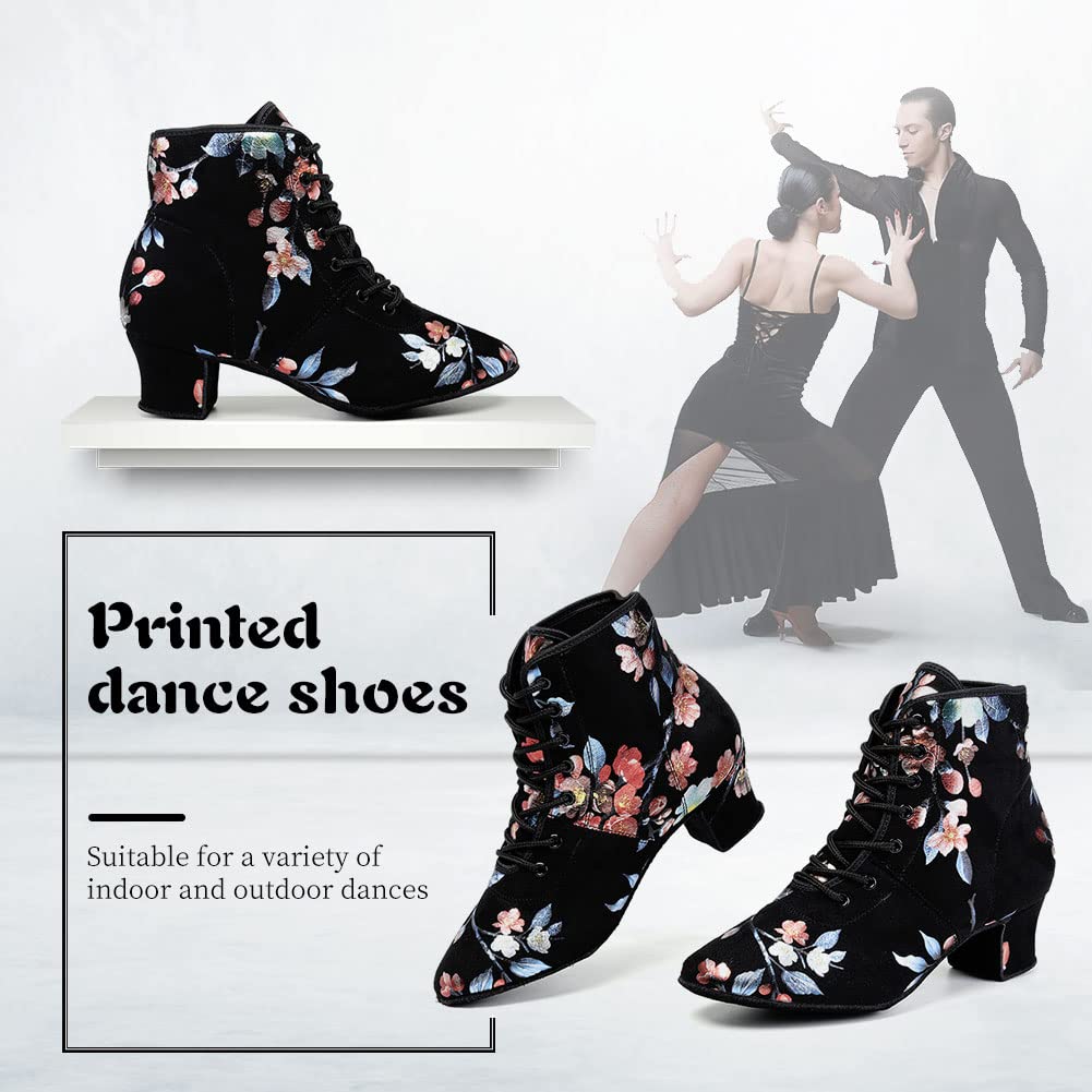 Best Women's Latin Dance Shoes for Salsa & Ballroom - AOQUNFS Lace-Up Practice Shoes (Model GB-YH) - Perfect for Dance Classes, Performances & Social Dancing