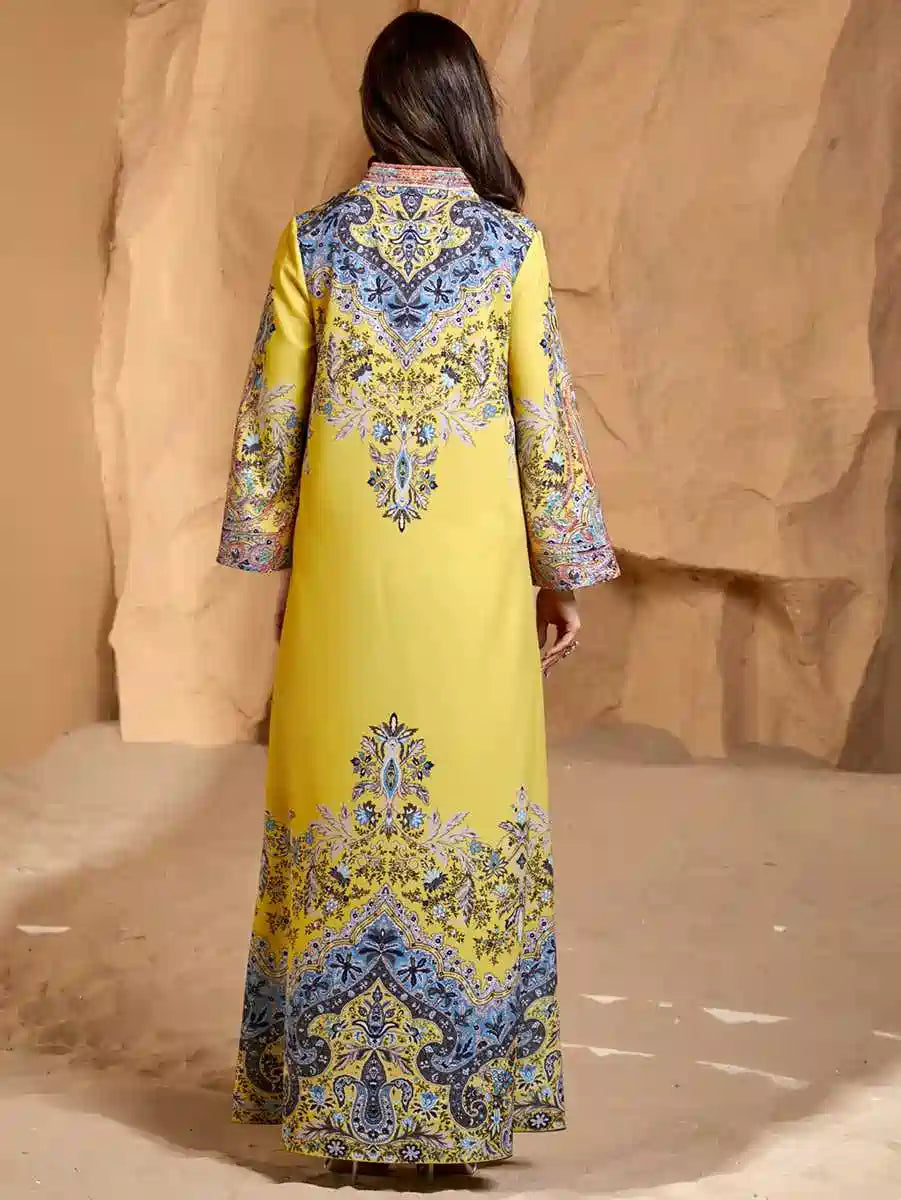 Elegant Printed Eid Dress - Flowy Caftan Kaftan Jalabiya for Women - Islamic Holiday Outfit #254288 | Perfect for Eid Celebrations, Weddings & Special Occasions
