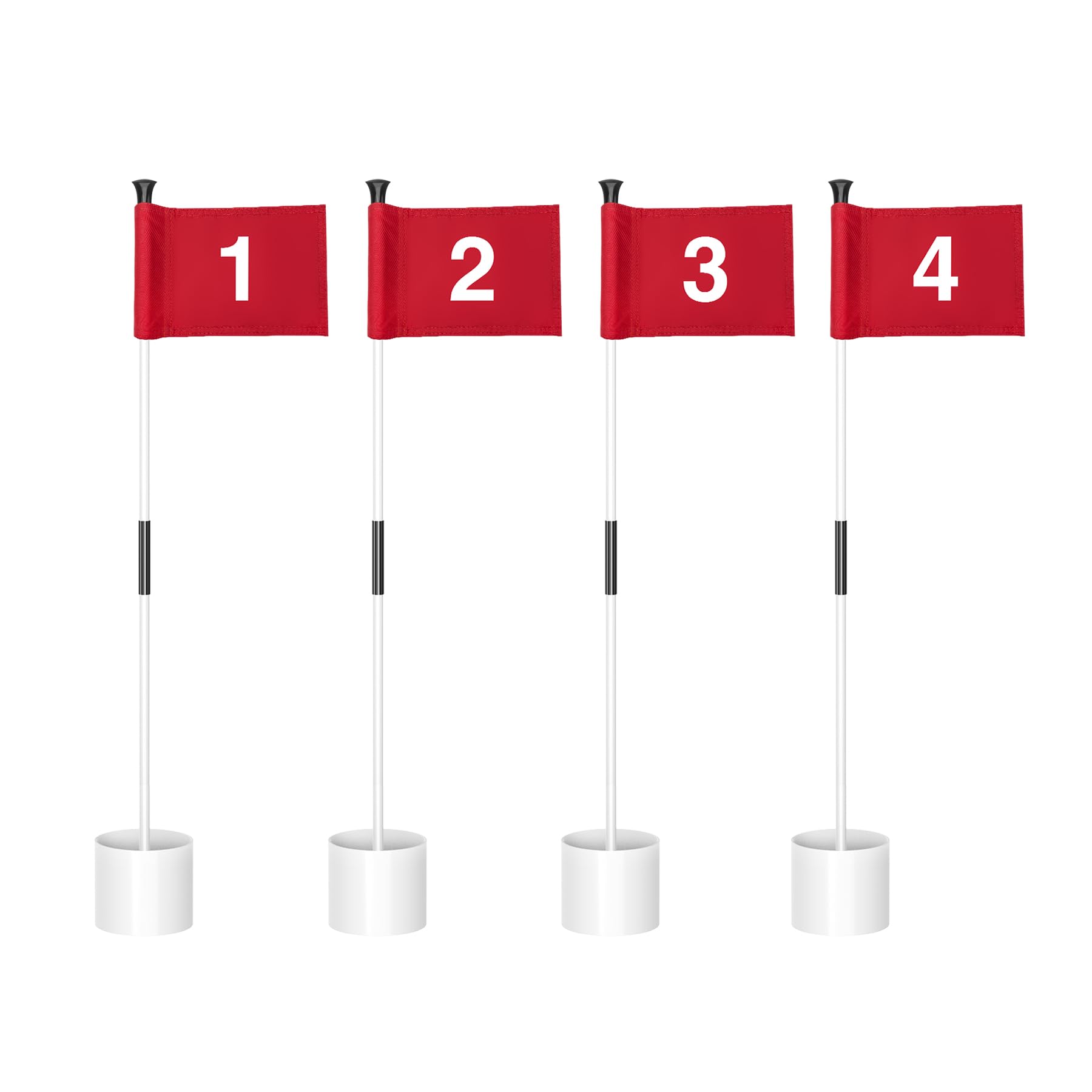 KINGTOP 3ft Mini Golf Flagstick - Double-Sided Numbered Putting Green Flag for Yard Practice | Portable 2-Section Golf Pin Flag & Hole Cup Set | Perfect for Backyard Training, Indoor Putting & Golf Gifts