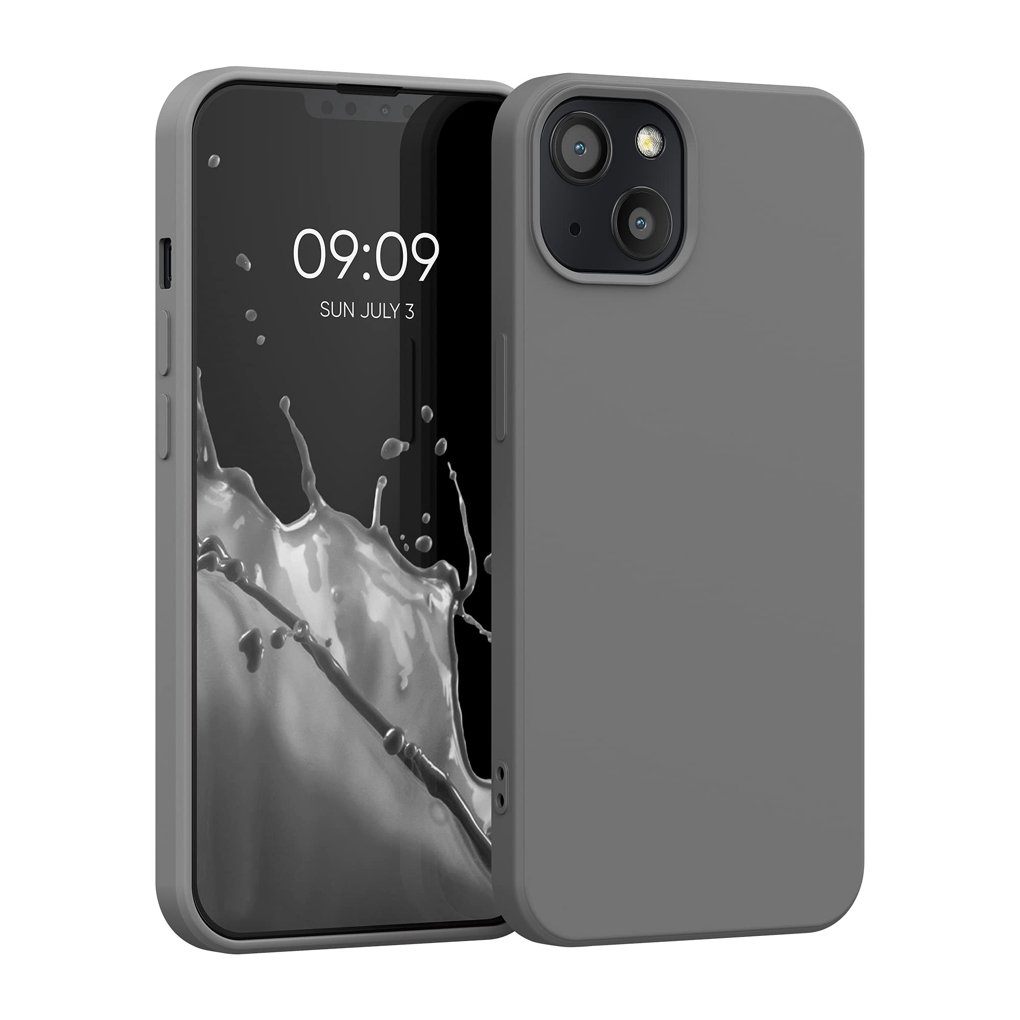 kwmobile Slim Protective TPU Silicone Case for Apple iPhone 13 - Shockproof & Scratch Resistant Phone Cover in Stone Dust Color - Perfect for Everyday Use, Travel & Outdoor Activities