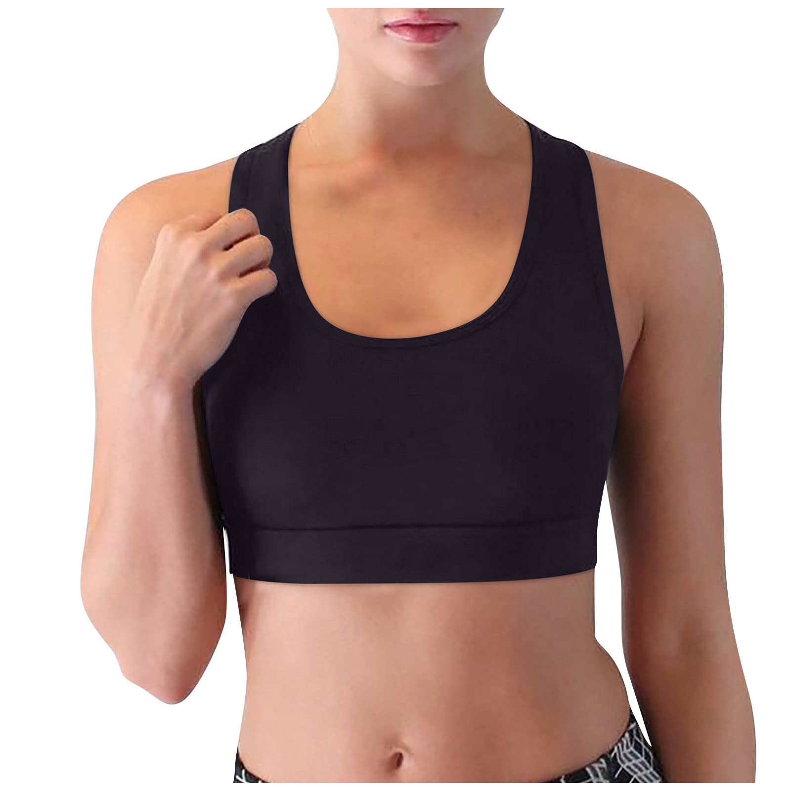 Women's Shockproof Yoga Sports Bra with Back Pocket - Comfortable Lace Running Bra for Gym, Workout & Active Lifestyle