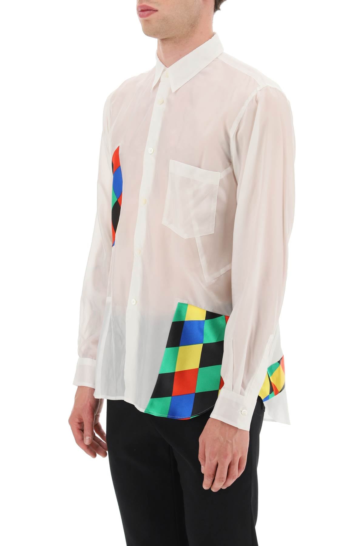Comme des Garcons Homme Plus Semi-Transparent Patchwork Shirt - Stylish Designer Men's Fashion for Casual Wear & Street Style Outfits