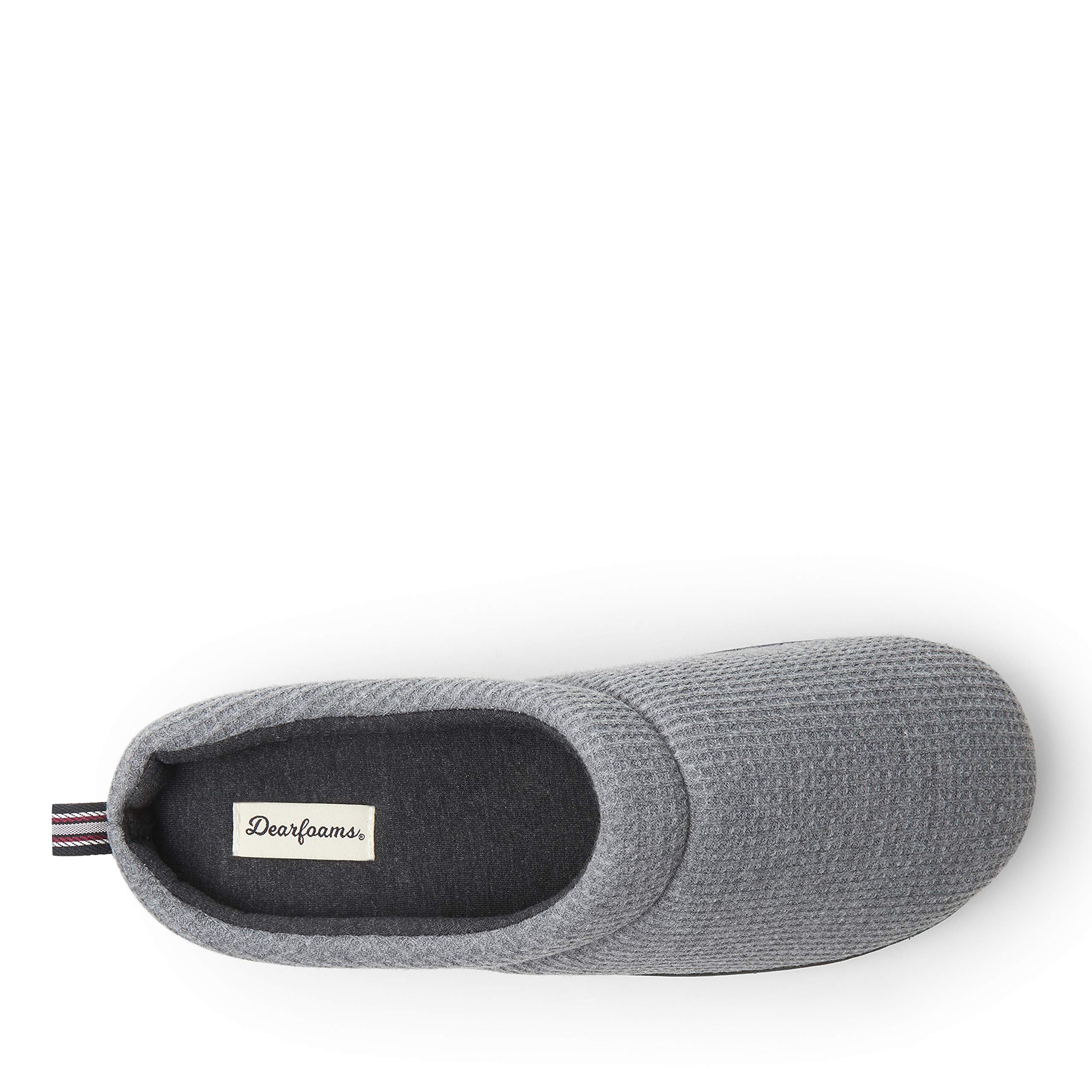 Dearfoams Women's Nathan Waffle Knit Clog Slippers - Soft Indoor/Outdoor House Shoes for Comfort & Support - Perfect for Home, Garden & Quick Errands