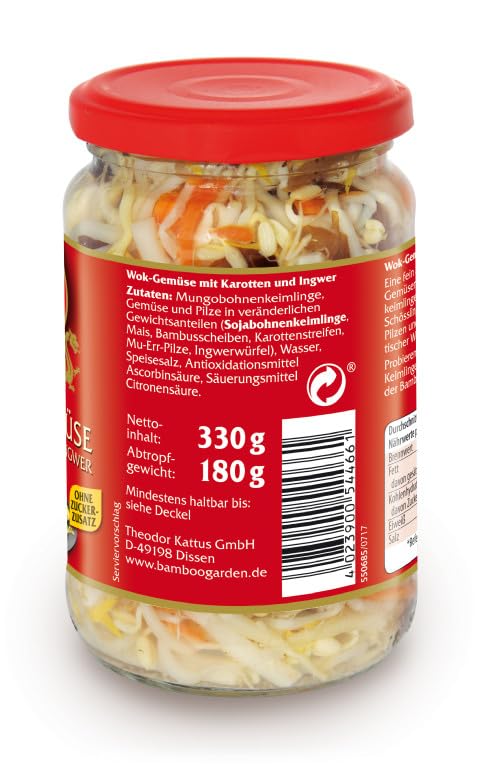 Organic Bamboo Garden Wok Vegetables, 330g (180g Drained Weight) - Asian Stir Fry Mix for Healthy Cooking | Perfect for Quick Meals, Vegan Dishes & Meal Prep