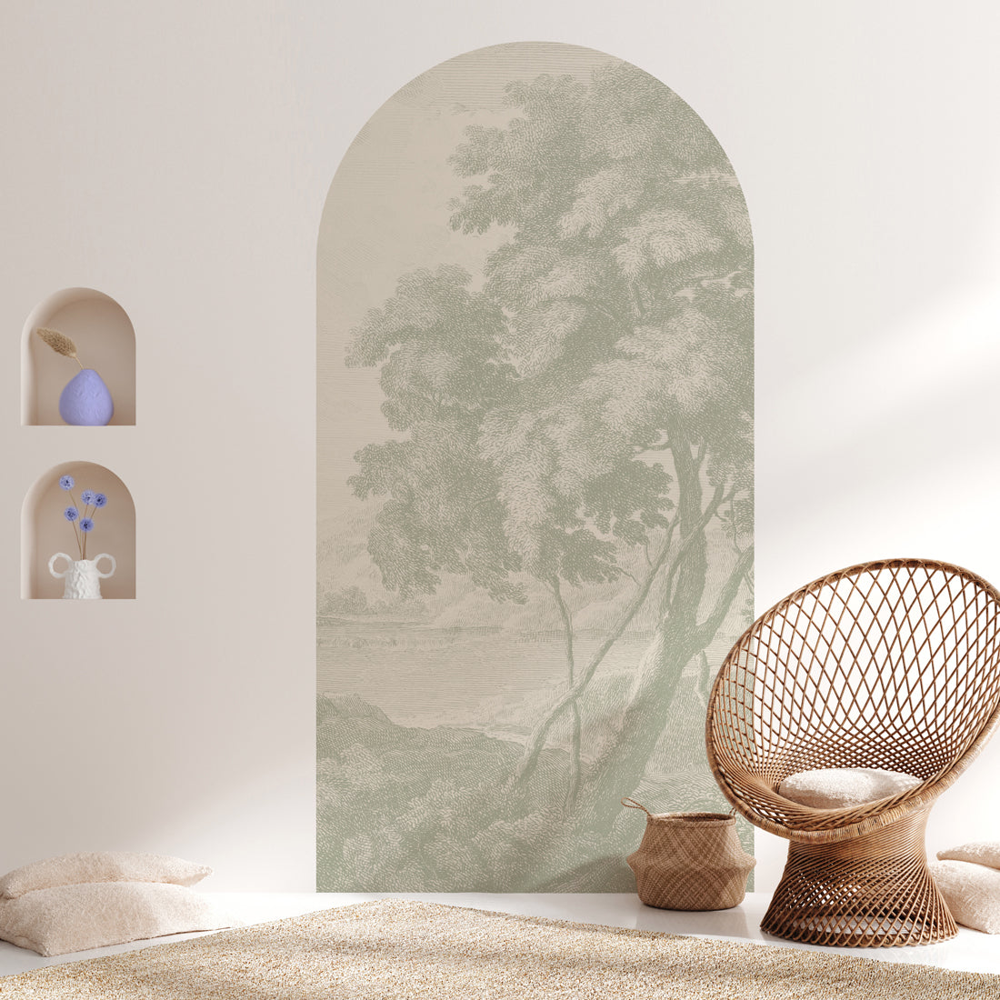 Self-Adhesive Peel and Stick Arch Wallpaper Decal - Engraved Design for Home Decor | Perfect for Bedroom, Living Room, and Nursery Wall Stickers