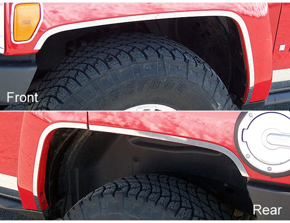2006-2009 Hummer H3 6-Piece Stainless Steel Wheel Well Trim Kit - HV46309 | Durable Wheel Arch Accent for Off-Road Protection & Style Enhancement