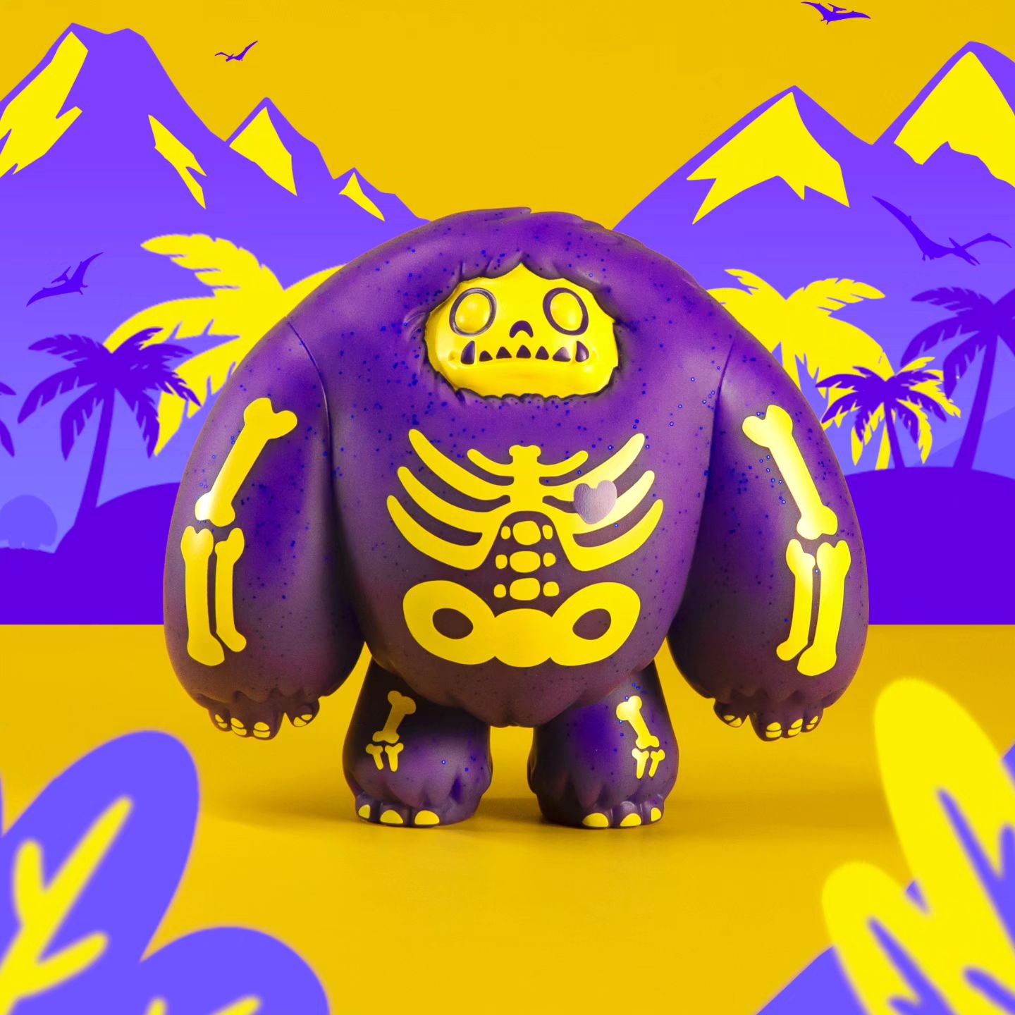 Abominable Toys Chomp Electric Purple Skeleton Glow Edition - Limited Edition Collectible (450 Made) - Plastic Empire Exclusive - Perfect for Horror Collectors & Halloween Decorations