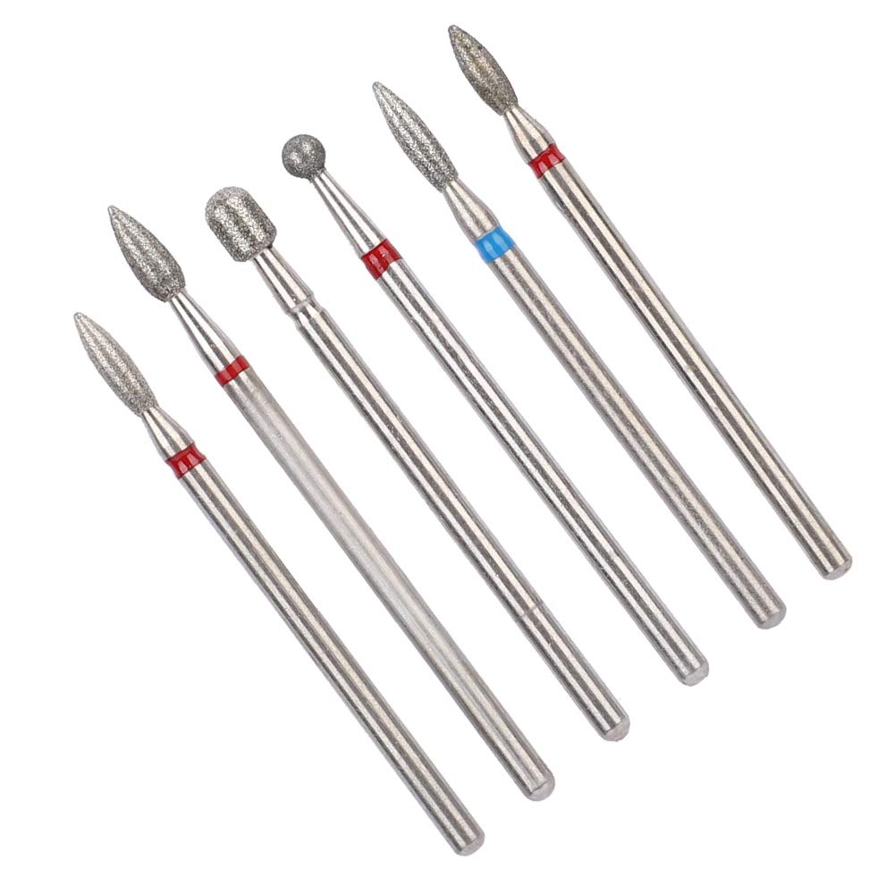 6 Pcs Stainless Steel Nail Drill Bits Set - Professional Manicure Accessories for Nail Salon & Home Use - Perfect for Acrylic Nails, Gel Polish Removal & Nail Art Design