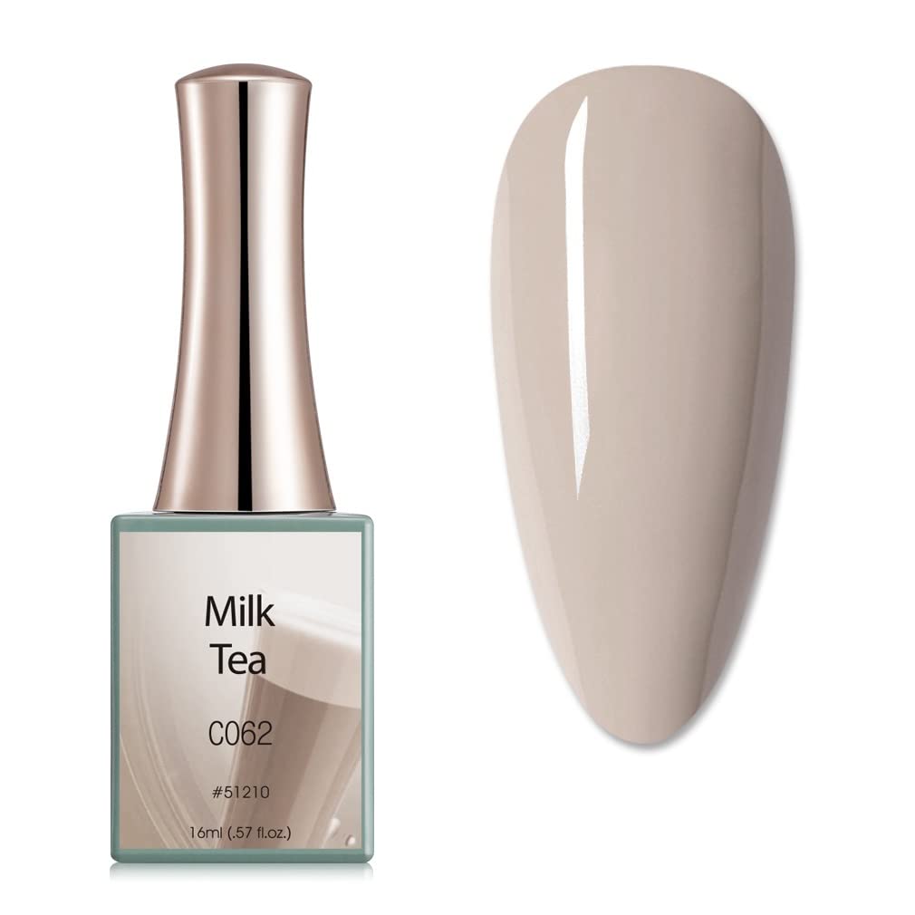 CANNI 16ml Gel Nail Polish - Large Bottle Milk Tea Series, Shining Color Soak Off UV Gel Varnish, Requires UV Light to Cure (C062) - Perfect for Salon, Home Manicure & Nail Art Designs
