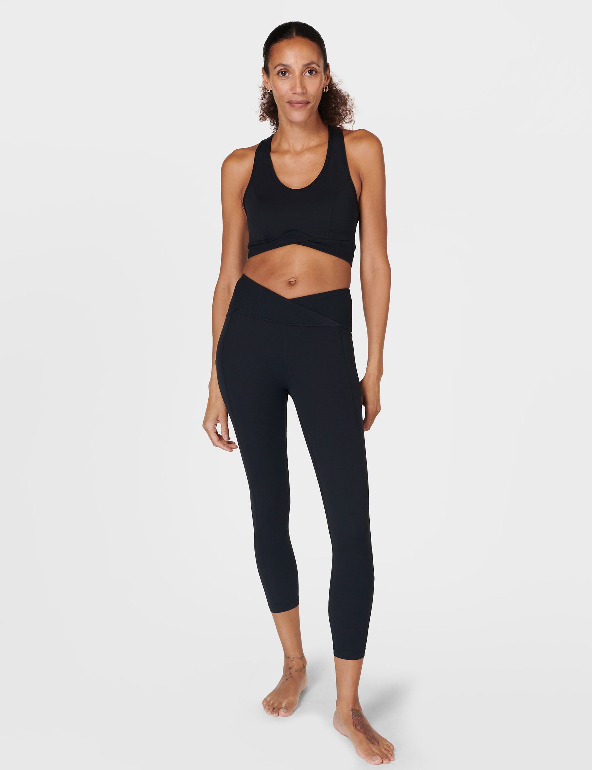 Super Soft Ultra Light Wrap Bra - Wireless Comfort for Yoga, Sleep & Lounge - Black