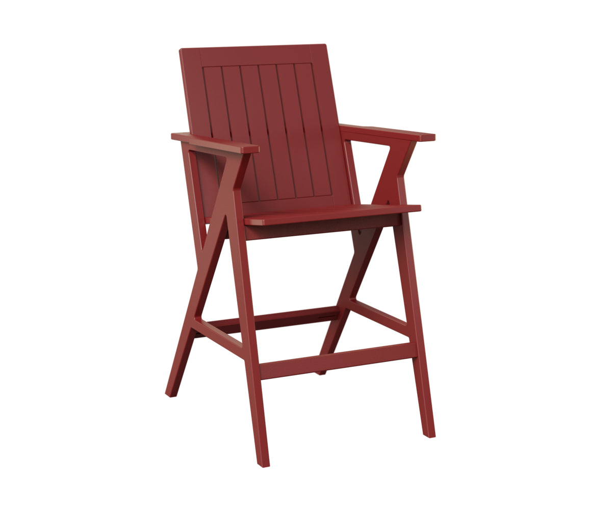 Berlin Gardens Kinsley Bar Arm Chair - Outdoor Patio Dining Chair with Weather-Resistant Finish for Restaurants, Bars, and Backyard Entertaining