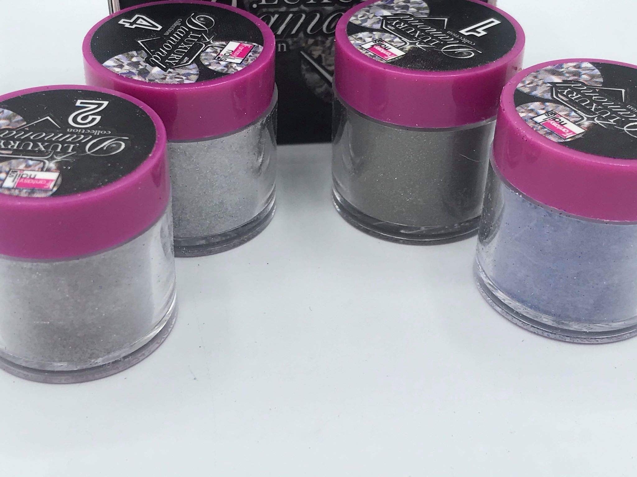 Luxury Diamond Acrylic Powder Set of 4 - Fantasy Nails Sinaloa Collection for Professional Nail Art & Salon Use - Perfect for Manicures, Pedicures & Nail Extensions