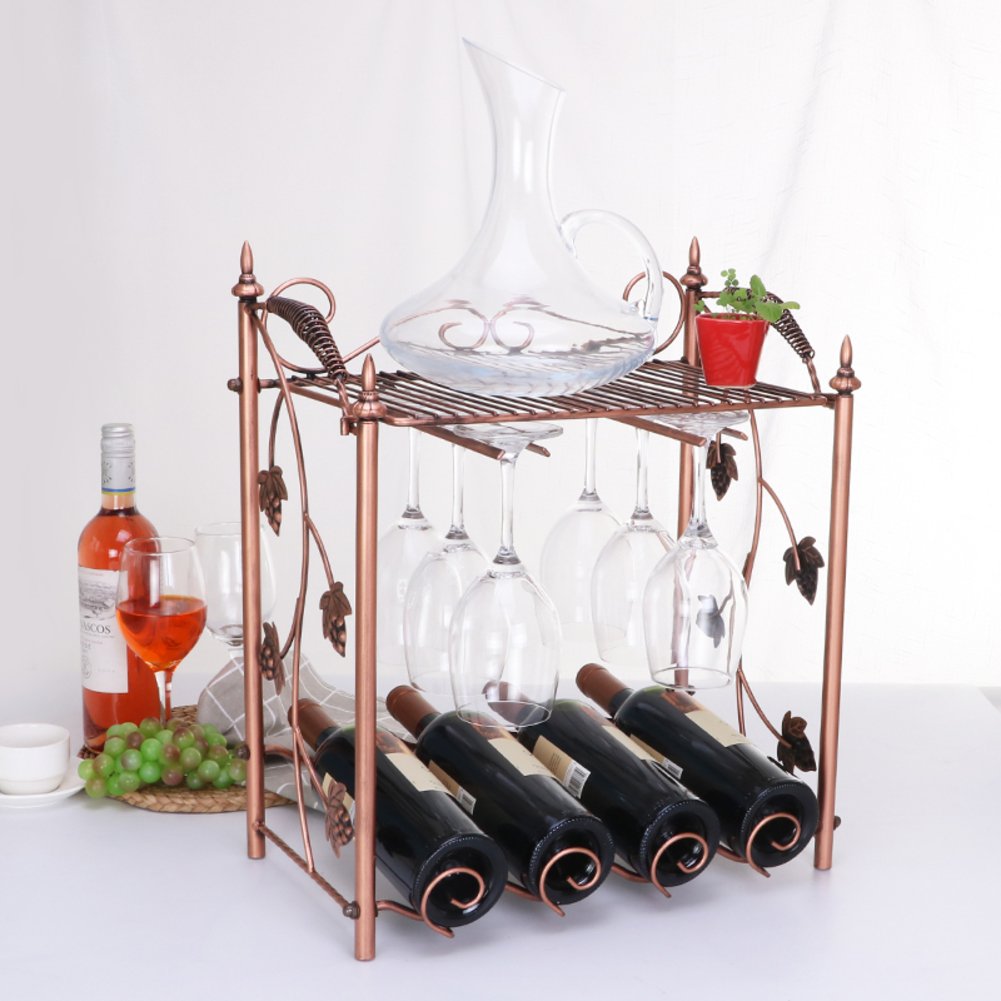 Premium Countertop Wine Glass Holder - European Style Metal Stemware Rack, Freestanding Wine Cup Storage Organizer & Display Stand (16x9x19 Inches) - Perfect for Kitchen, Bar, Restaurant & Home Decor