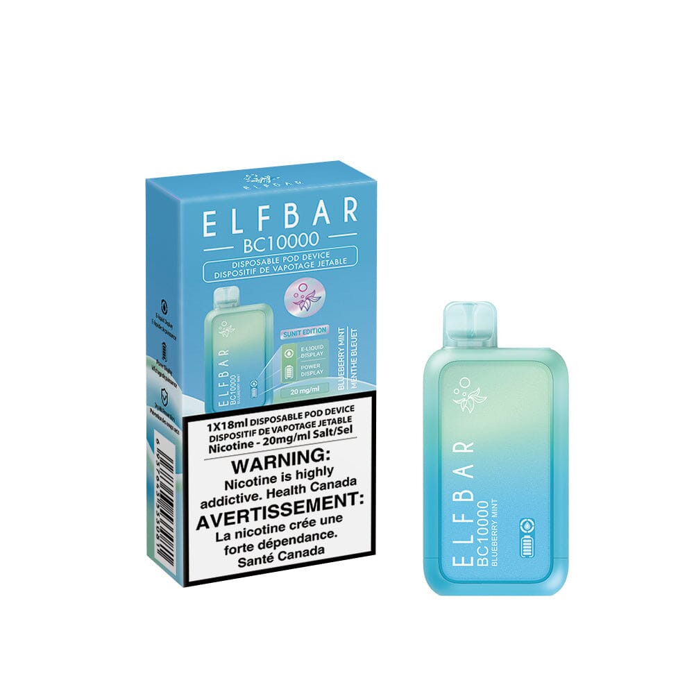 Blueberry Mint Elf Bar BC10000 Disposable Vape - 10000 Puffs, Refreshing Flavor for All-Day Vaping | Perfect for Travel, Work & Relaxation