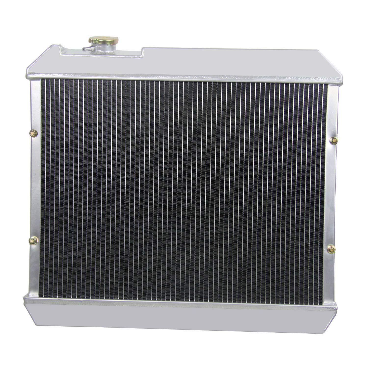 ALLWORKS 4-Row Aluminum Radiator with Shroud, Fan & Relay Kit - Compatible with 1961-1966 Chevy C10 C20 C30 & GM C/K Series Trucks - High Performance Cooling Upgrade for Classic Truck Restoration & Hot Rod Builds