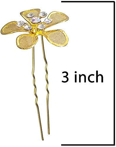 ORAS 10-Piece Golden Bridal Flower Hair Accessories for Women - Wedding Hair Pins, Bridesmaid Hair Clips, Boho Hair Jewelry for Special Occasions & Photo Shoots
