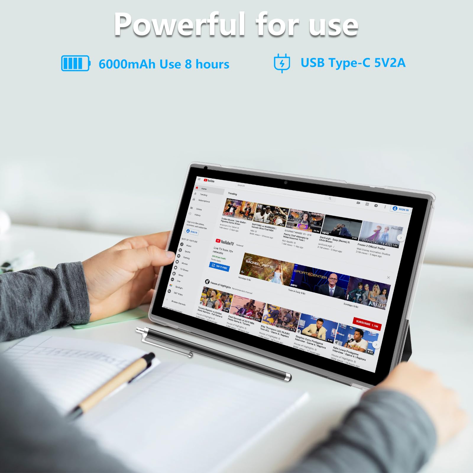 2024 Upgraded 10 Inch Android 13.0 Tablet - 2-in-1 Laptop with 8GB RAM, 64GB ROM (Expandable to 512GB), 2.0GHz Quad-Core Processor, HD Screen & 8MP Camera - Includes Keyboard, Case & Mouse - Perfect for Work, Study & Entertainment
