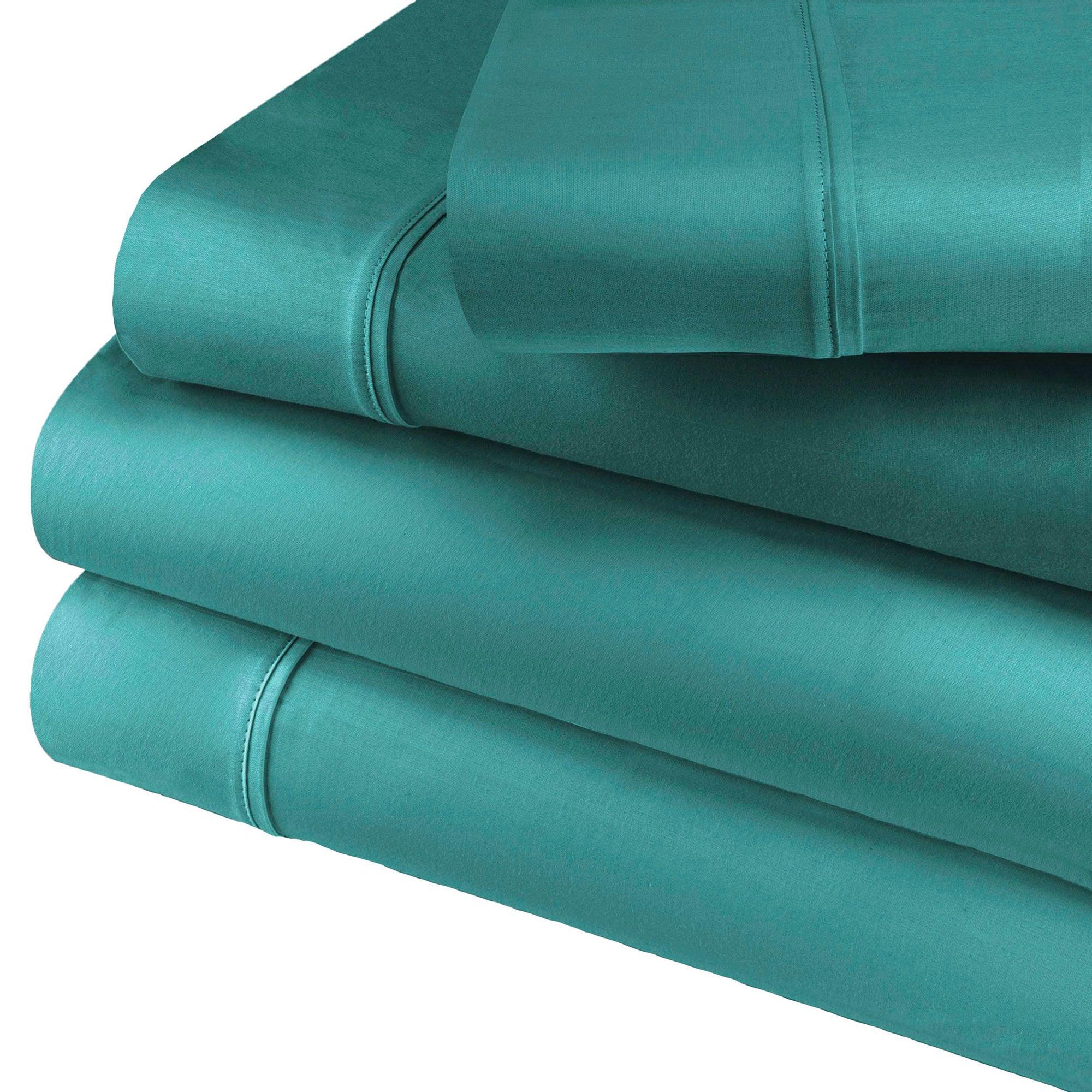 600 Thread Count Cotton Blend Solid Deep Pocket Sheet Set - Ultra Soft & Breathable Bedding for Queen Size Beds - Perfect for Home, Hotel, and Guest Room Comfort