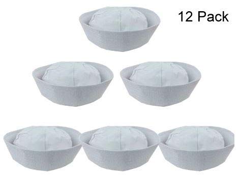 12 Pack White Sailor Hats - Funny Party Hats for Kids & Adults - Perfect for Costume Parties, Nautical Themed Events & Halloween Celebrations