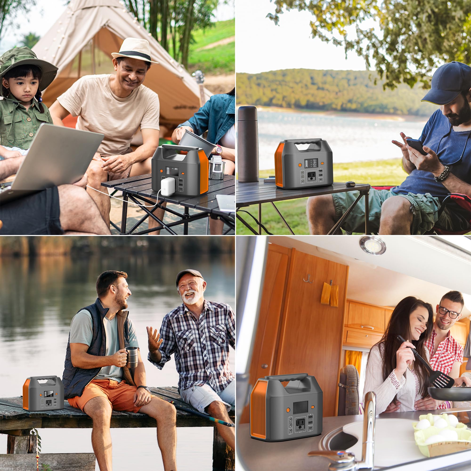 EnginStar 150W Portable Solar Generator with 60W Solar Panel | 42,000mAh Power Bank, 6 Outputs for Camping, RV, Home Backup & Emergency Power Supply